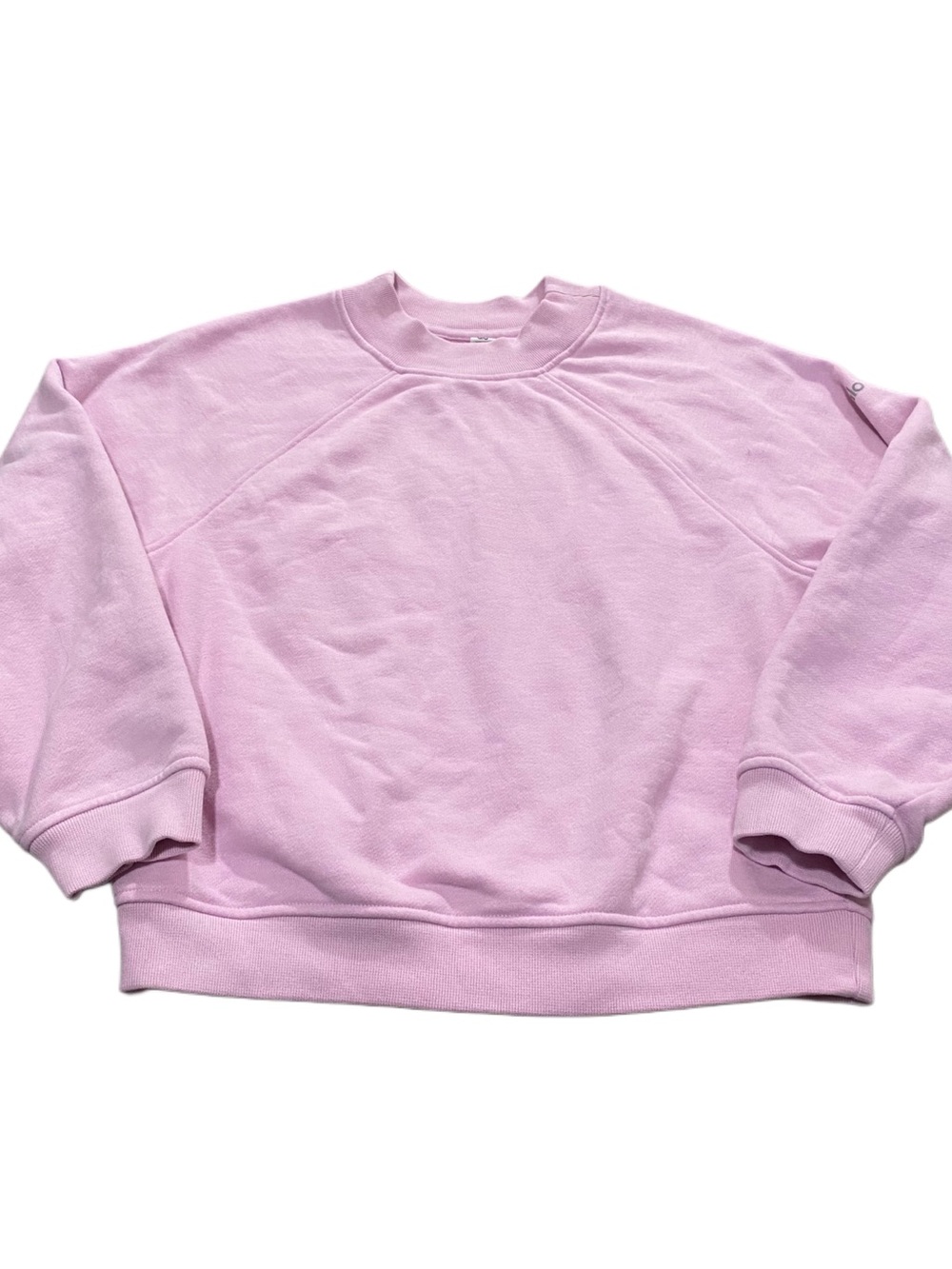 Alo Yoga Renown Heavy Weight Free Time Crew Neck Pullover Sugarplum Pink XS - Picture 2 of 8